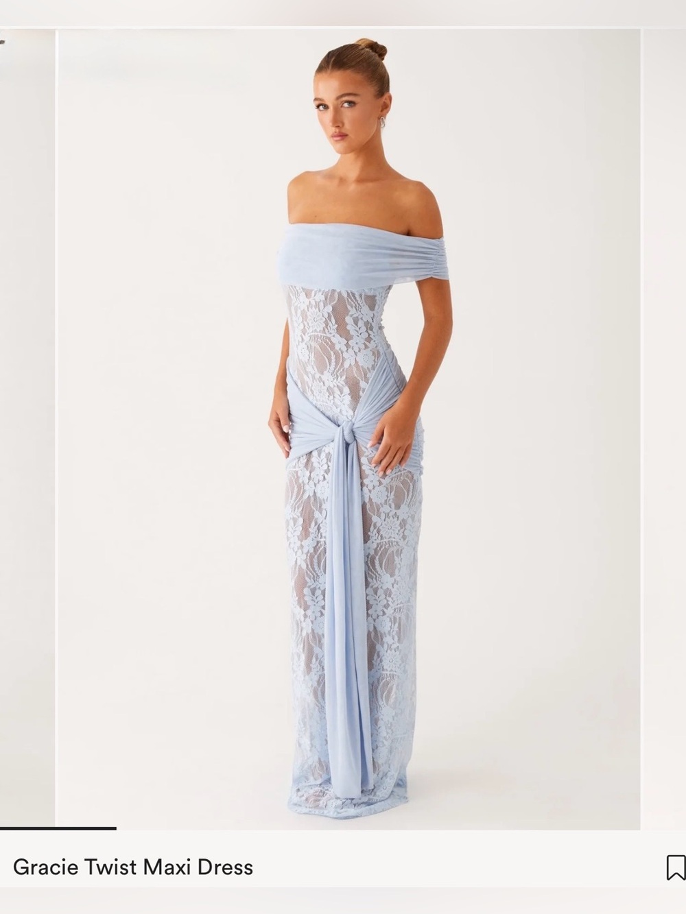 Peppermayo Gracie Twist Maxi Dress - Light Blue